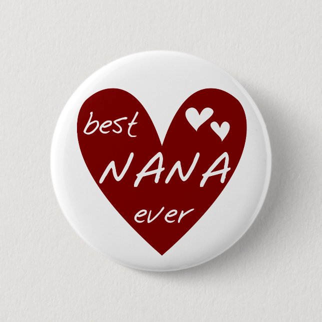 T - Shirts und Geschenke rotes Herz-beste Nanas Button (Vorderseite)