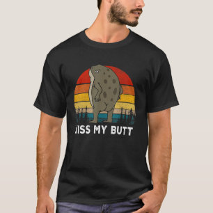 T-shirts vintage grenouille verte Kiss My Butt Fro