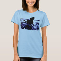 T - Shirtschwarz-Labrador der Frauen