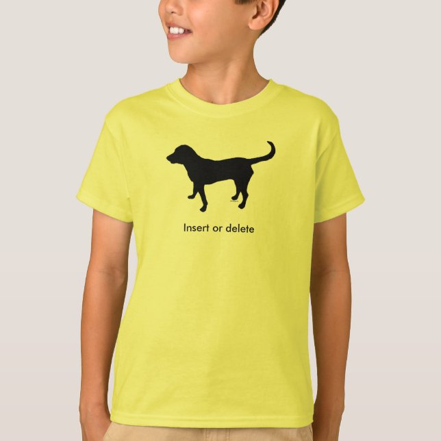 T - Shirtschwarz-Labrador-Silhouette des Kindes T-Shirt (Vorderseite)