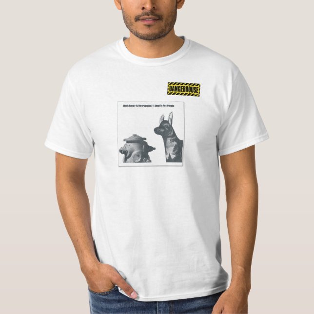 T - Shirtschwarzes RandyArcade Dangerhouse WEISS T-Shirt (Vorderseite)