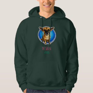 T-ShirtStarker treuer Wachhund-Porträt-Grafik-Hood Hoodie