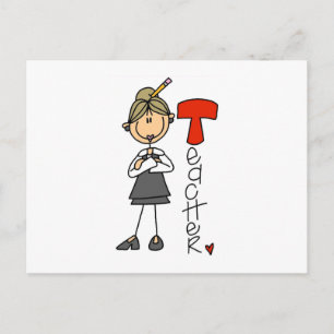 T steht für Lehrer Postkarte