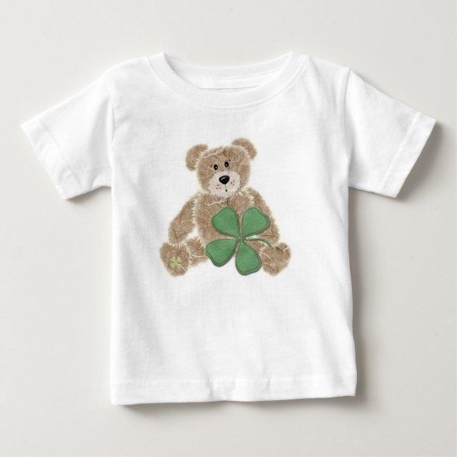 T-Stück Kinders-Kleeblatt Teddybär St. Patricks Baby T-shirt (Vorderseite)
