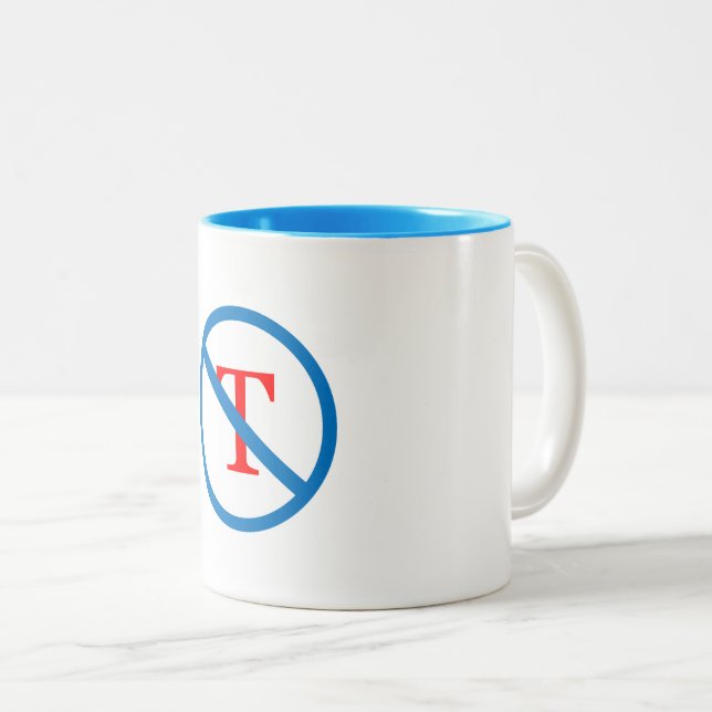 T-Tasse verbieten Zweifarbige Tasse (VorderseiteRechts)