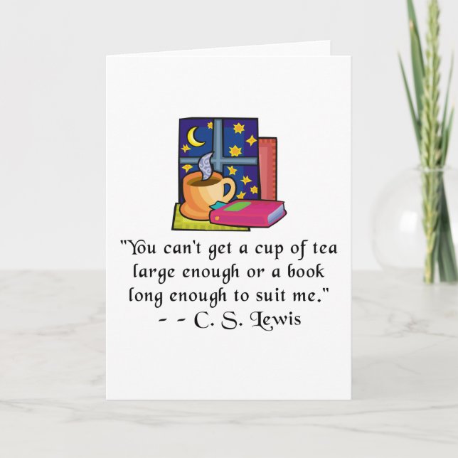 Ta & Books w Quote Grußkarte Karte (Vorderseite)