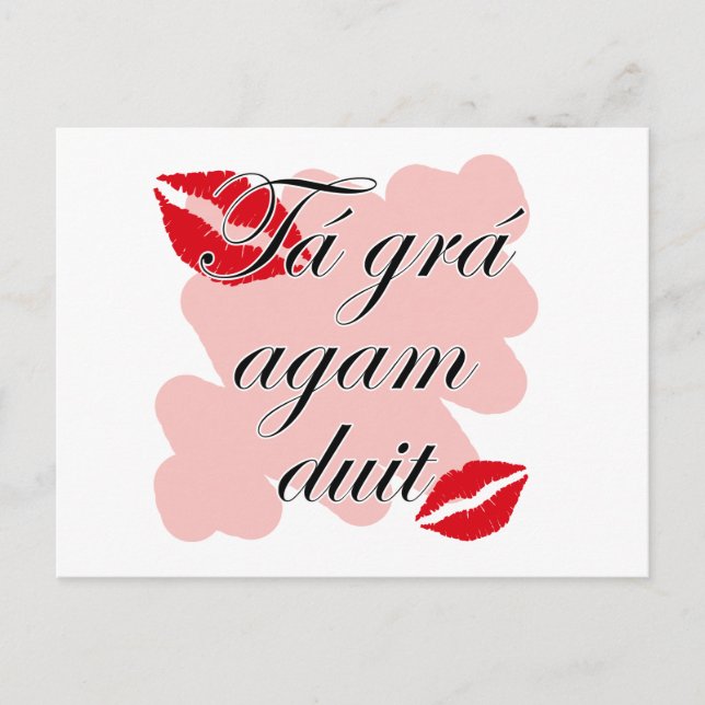 Tá grá agam duit - Irish Gaelic I Liebe you Postkarte (Vorderseite)