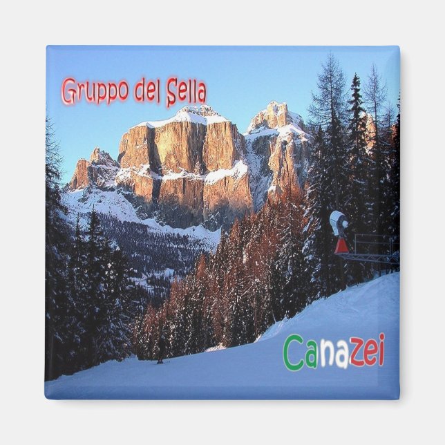 TAA059 CANAZEI, Sella Group, Italien, Kühlschrank Magnet (Vorne)