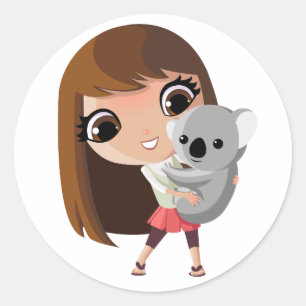 Taara und Pudding der Koala Runder Aufkleber