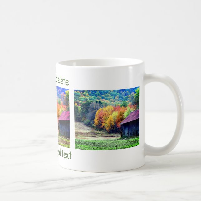 Tabak Barn Fall Foliage Naturefotografie Kaffeetasse (Rechts)