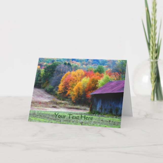 Tabak Barn Herbst lässt Naturfotokarte Karte (Vorderseite)