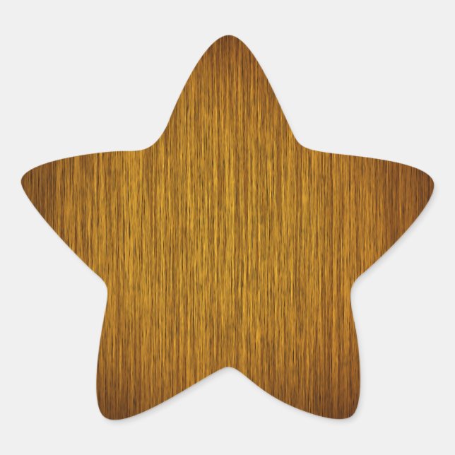 Tabak Sunburst Grainy Wood Hintergrund Stern-Aufkleber (Vorderseite)