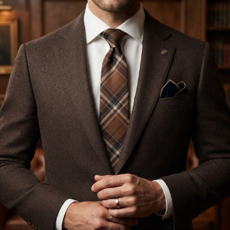Tabakbraun Heritage Plaid Krawatte