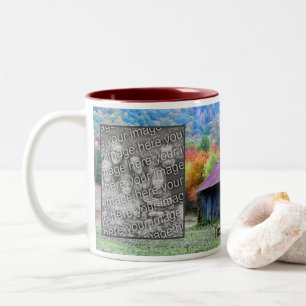 Tabakstall Herbstblättern Fügen Sie Ihr Foto hinzu Zweifarbige Tasse