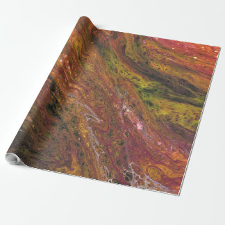 Tabarin 3 Warm Rot Grün Abstrakte Geschenkpapier