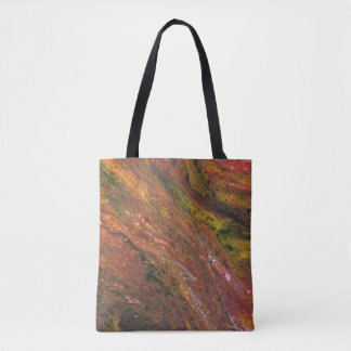 Tabarin 3 Warm Rot Grün Abstrakte Tote Tasche