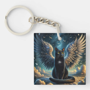 Tabby Angel Chat assis sur un Porte - clé Cloud