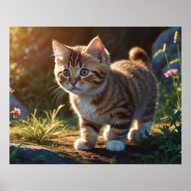 *~* TABBY Beobachtung Kätzchen 5:4 Feline Kitten Poster (Vorne)
