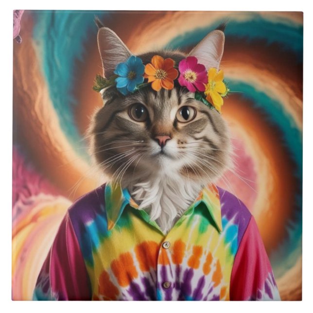 Tabby Blume Kinderdekoration Fliese (Vorderseite)