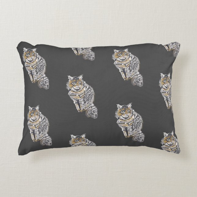Tabby Cat Accent Pillow Dekokissen (Vorderseite)