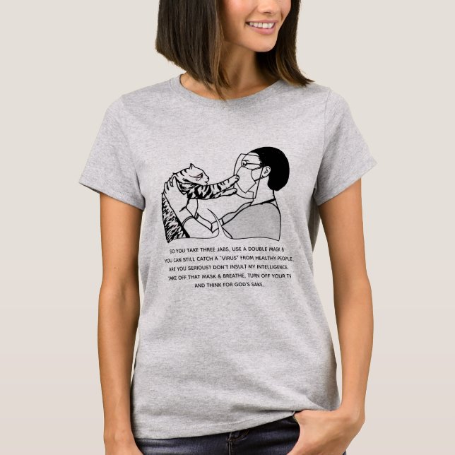 Tabby Cat and Message T - Shirt (Vorderseite)