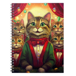 Tabby Cat Christmas Choir Notizblock