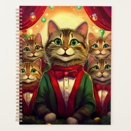 Tabby Cat Christmas Choir Planer