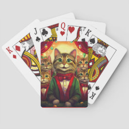 Tabby Cat Christmas Choir Spielkarten