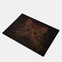 Tabby Cat Design Orange Kupfer Schwarz Foto Kunst