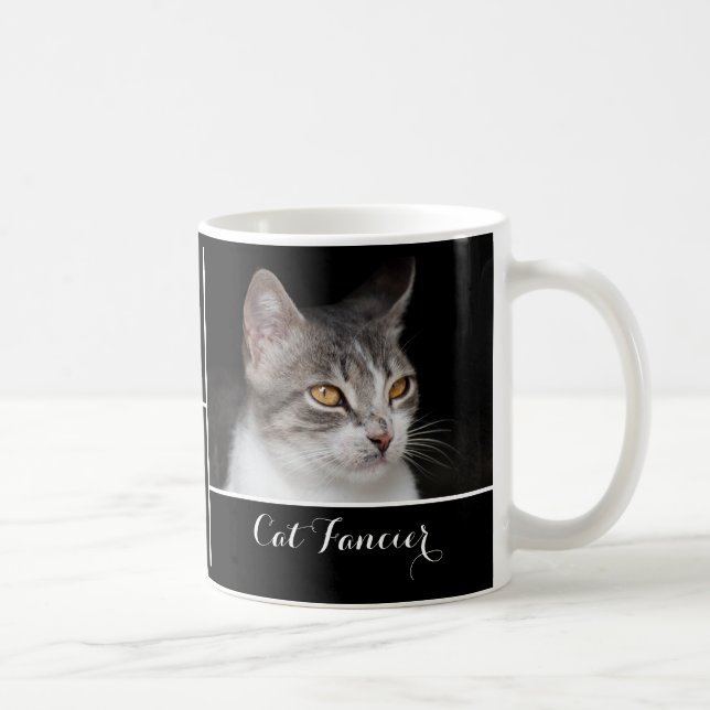 Tabby Cat Fancier - personalisierter Text Kaffeetasse (Rechts)