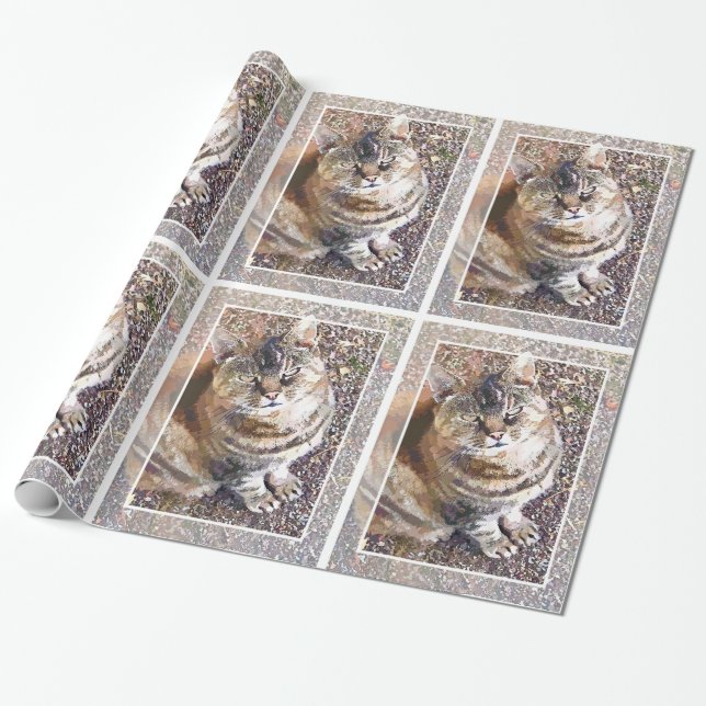 TABBY CAT GESCHENKPAPIER (Ungerollt)