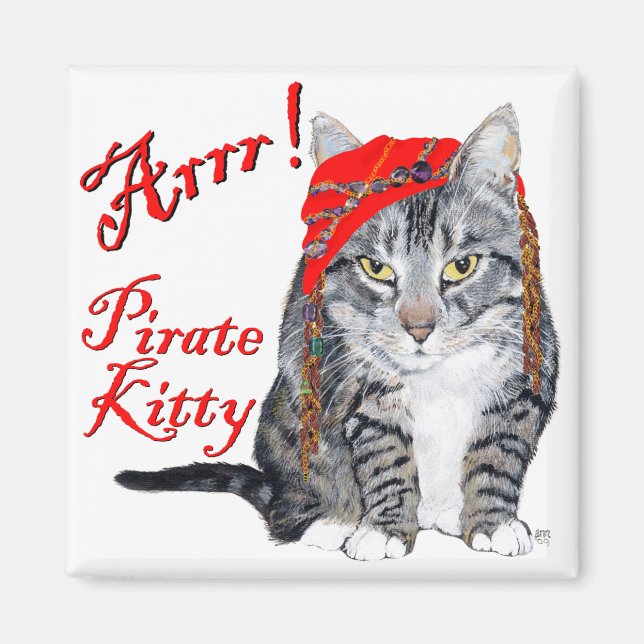 Tabby Cat Halloween Magnet (Vorne)