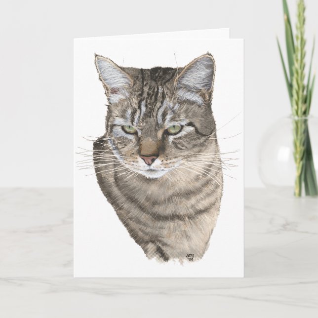 Tabby Cat Head Stueting Karte (Vorderseite)