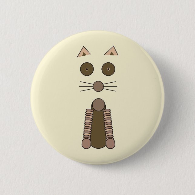 Tabby CAT Illustration Button (Vorderseite)