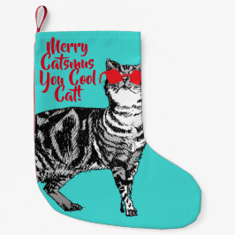 Tabby Cat Merry Catsmus Cooler Strumpf Kleiner Weihnachtsstrumpf