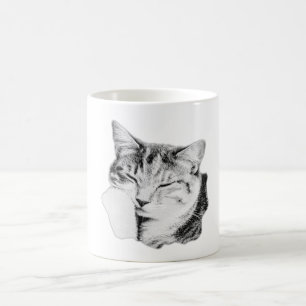 Tabby Cat Monochrome Art Tasse