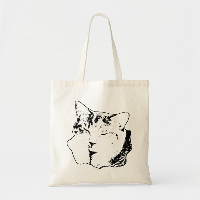 Tabby Cat Monochrome Tasche (Vorne)