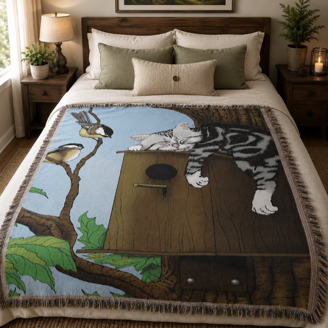 Tabby Cat Napping Birdhouse Decke (Von Creator hochgeladen)