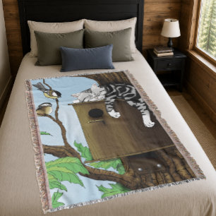 Tabby Cat Napping Birdhouse Decke