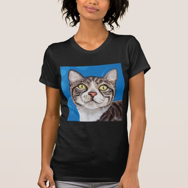 Tabby Cat Painting T-Shirt (Vorderseite)