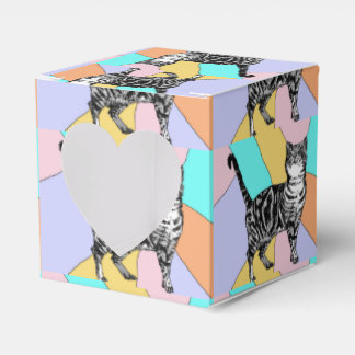 Tabby Cat Pastell Geburtstagskatzen Cake Favor Box Geschenkschachtel