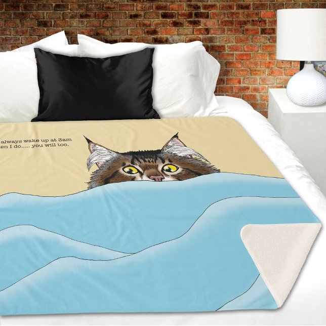 Tabby Cat Peeking Blue Funny Sherpadecke (Von Creator hochgeladen)