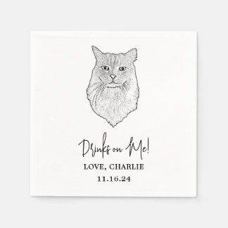 Tabby Cat Personalisiert Drinks on Me Napkins Serviette