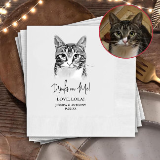Tabby Cat Personalisiert Drinks on Me Serviette