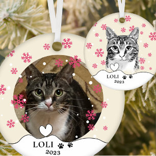 Tabby Cat Personalisiert Hand Zeichnend Keramik Ornament