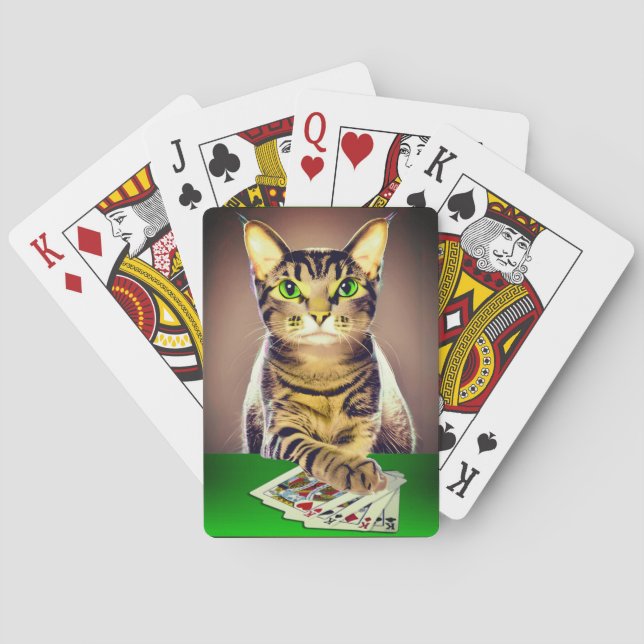 Tabby Cat Playing Poker Spielkarten (Rückseite)