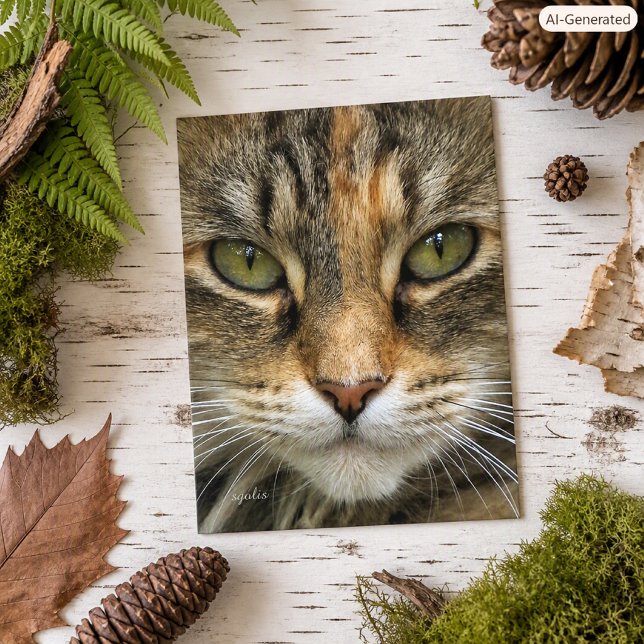 Tabby Cat Portrait Postkarte (Von Creator hochgeladen)