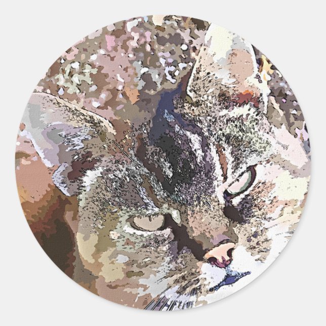 TABBY CAT RUNDER AUFKLEBER (Vorderseite)