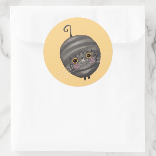 Tabby Cat Runder Aufkleber (Tasche)
