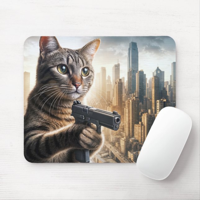 Tabby Cat Schutz der Stadt Mousepad (Mit Mouse)